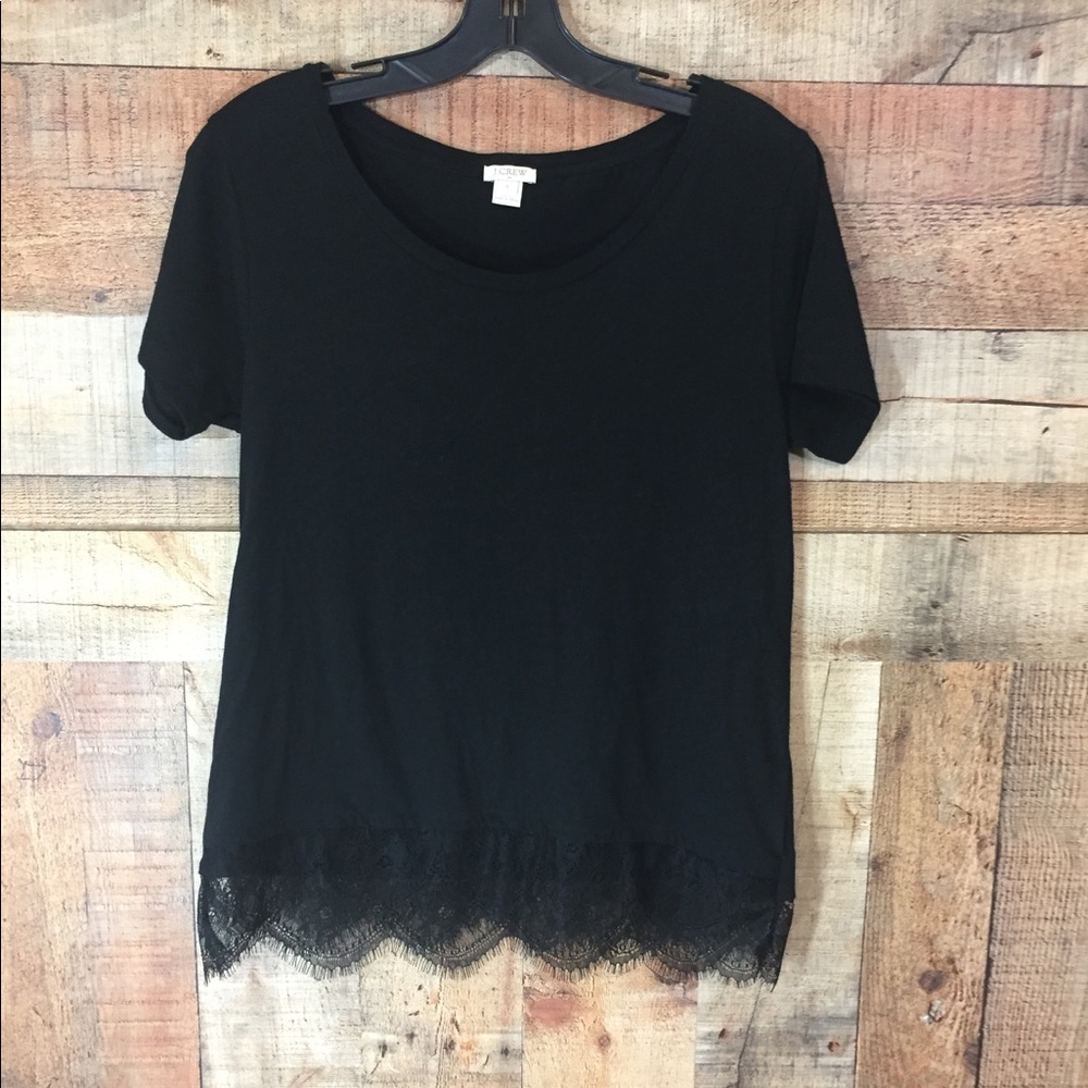 J Crew Lace Hem Top